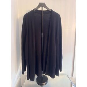 Talbots Open Front‎ Cardigan Size 2X Cotton blend Black Minimalist business Fall